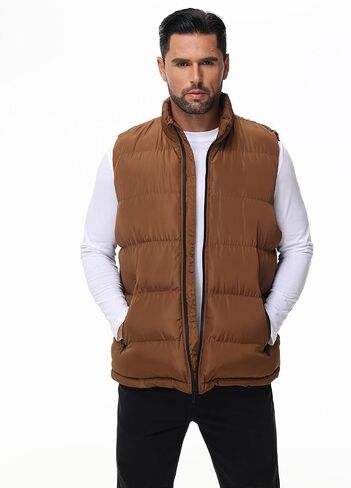 Men'S Winter Lightweight Puffer Vest Sleeveless Jacket Casual Puffy Vests in Kuwait