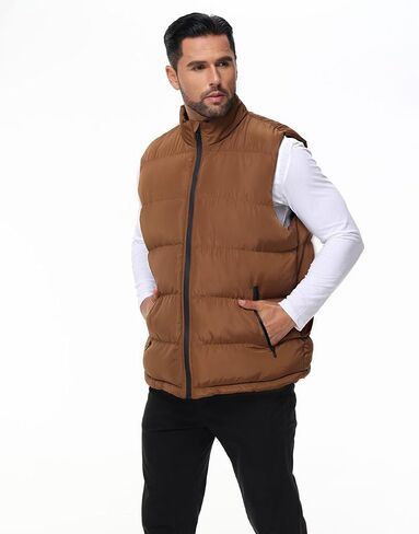 Men'S Winter Lightweight Puffer Vest Sleeveless Jacket Casual Puffy Vests in Kuwait