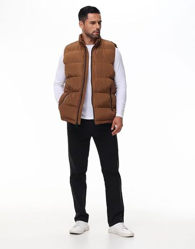 Men'S Winter Lightweight Puffer Vest Sleeveless Jacket Casual Puffy Vests in Kuwait