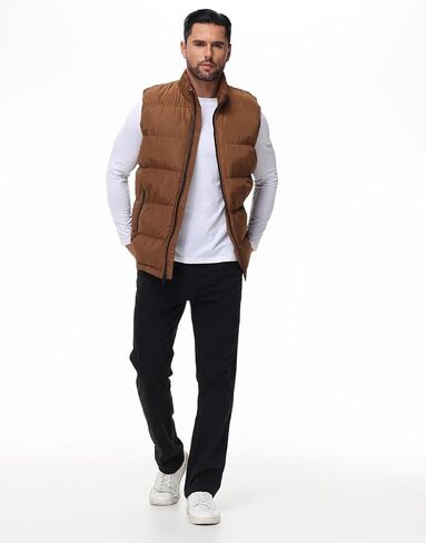 Men'S Winter Lightweight Puffer Vest Sleeveless Jacket Casual Puffy Vests in Kuwait