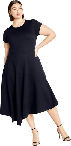 City Chic Plus Size Dress, Ponte Flare Dress in Saudi Arabia