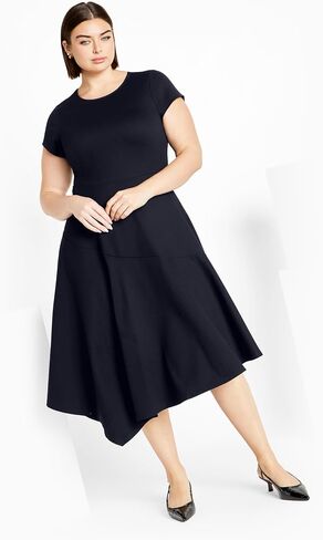 City Chic Plus Size Dress, Ponte Flare Dress in Saudi Arabia