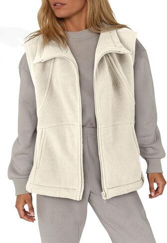 Dokotoo للسيدات الكامل Zip Polar Fleece Stest دافئ شتاء أكمام كارديجان طوق طوق شيربا معطف معطف مع جيب in Saudi Arabia