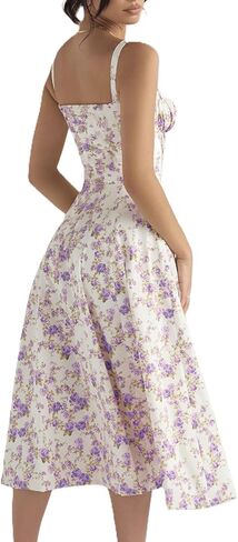 فساتين مشد نسائية للنساء طباعة بوهو فستان متدفق فستان ميدي شاطئ in Kuwait