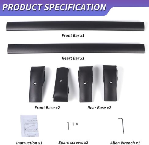 ZXMOTO ROOK RAIN RACK RACK CROSS CROSSBARS FITS for Volkswagen VW Tiguan 2018 2018 2020 2021 2022 2023 2024 Heavy Duty Aluminium for Roof Cargo Box ، Ski ، Kayak ، Bike ، Cargo Carrie in Saudi Arabia