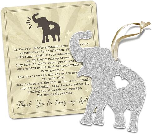 Thank You Gifts for Women, Sister, Best Friends, Coworkers - Friendship Elephant Ornament with Story Card - Christmas, Birthday Gifts for Friends - Elephant Gift for Women - Acrylic Ornament​ in Kuwait