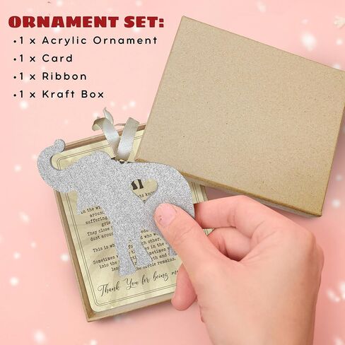 Thank You Gifts for Women, Sister, Best Friends, Coworkers - Friendship Elephant Ornament with Story Card - Christmas, Birthday Gifts for Friends - Elephant Gift for Women - Acrylic Ornament​ in Kuwait