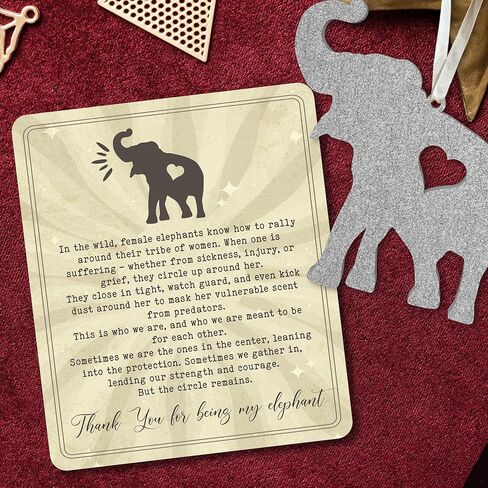 Thank You Gifts for Women, Sister, Best Friends, Coworkers - Friendship Elephant Ornament with Story Card - Christmas, Birthday Gifts for Friends - Elephant Gift for Women - Acrylic Ornament​ in Kuwait