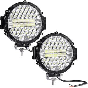 LED Off Road Lights pods 7 Inch 15000Lumen Bumper Round LED Light Bar 201W 12V 24V 6500K Tractor Driving Fog Flood Spot Beam Work Lighting for Pickup SUV ATV UTV Truck 2Pack in Kuwait