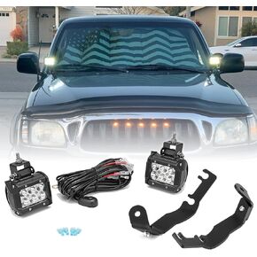 2x 3 '' LED SPOT Work Light & العلوي غطاء محرك السيارة جانب عمود خفيفة خفيفة خفيفة قوس متوافق مع تويوتا تاكوما 1995-2004 in Saudi Arabia