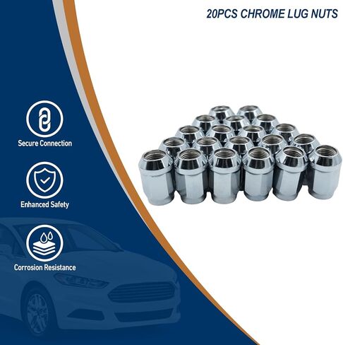 20PCS Chrome Lug Nuts for Jeep Wrangler JK 1987-2018, Liberty 2002-2012, Grand Cherokee 1993-2010 in Saudi Arabia