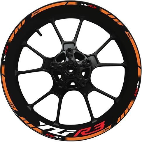 ملصقات الشريط لـ y-amaha yzf r3 yzfr3 دراجة نارية محور حافة صائق ديكور ملصق عاكس 17 بوصة (اللون: H) in Kuwait
