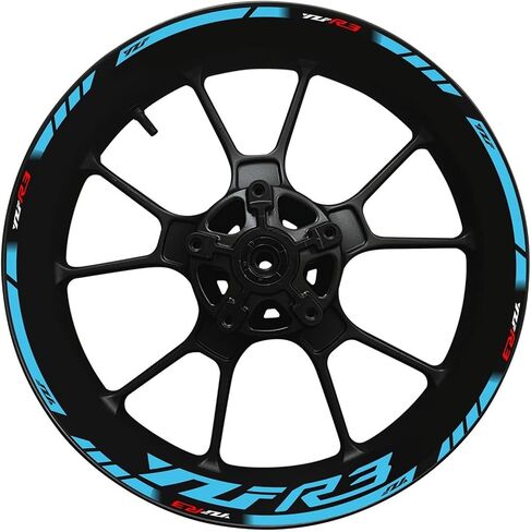 ملصقات الشريط لـ y-amaha yzf r3 yzfr3 دراجة نارية محور حافة صائق ديكور ملصق عاكس 17 بوصة (اللون: H) in Kuwait