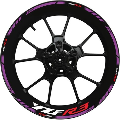 ملصقات الشريط لـ y-amaha yzf r3 yzfr3 دراجة نارية محور حافة صائق ديكور ملصق عاكس 17 بوصة (اللون: H) in Kuwait