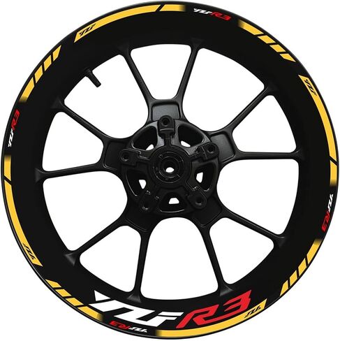 ملصقات الشريط لـ y-amaha yzf r3 yzfr3 دراجة نارية محور حافة صائق ديكور ملصق عاكس 17 بوصة (اللون: H) in Kuwait