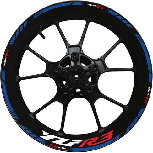 ملصقات الشريط لـ y-amaha yzf r3 yzfr3 دراجة نارية محور حافة صائق ديكور ملصق عاكس 17 بوصة (اللون: H) in Kuwait
