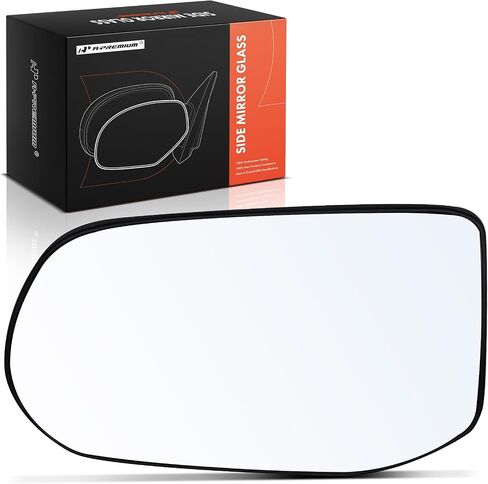 A-Premium Left Driver Side Non-Heated Mirror Glass with Backing Plate - Compatible with Honda Civic 2006 2007 2008 2009 2010 2011 - Exterior Side View Flat Mirror, Sedan, Replace # 76253SNAA01 in Saudi Arabia