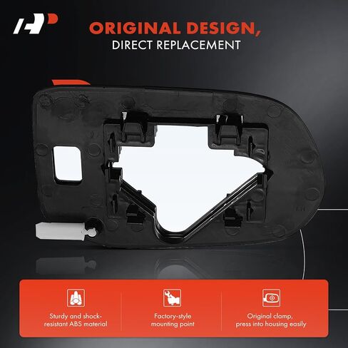 A-Premium Left Driver Side Non-Heated Mirror Glass with Backing Plate - Compatible with Honda Civic 2006 2007 2008 2009 2010 2011 - Exterior Side View Flat Mirror, Sedan, Replace # 76253SNAA01 in Saudi Arabia