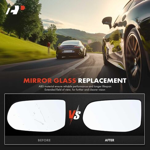 A-Premium Left Driver Side Non-Heated Mirror Glass with Backing Plate - Compatible with Honda Civic 2006 2007 2008 2009 2010 2011 - Exterior Side View Flat Mirror, Sedan, Replace # 76253SNAA01 in Saudi Arabia