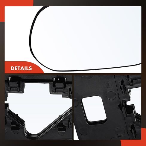 A-Premium Left Driver Side Non-Heated Mirror Glass with Backing Plate - Compatible with Honda Civic 2006 2007 2008 2009 2010 2011 - Exterior Side View Flat Mirror, Sedan, Replace # 76253SNAA01 in Saudi Arabia