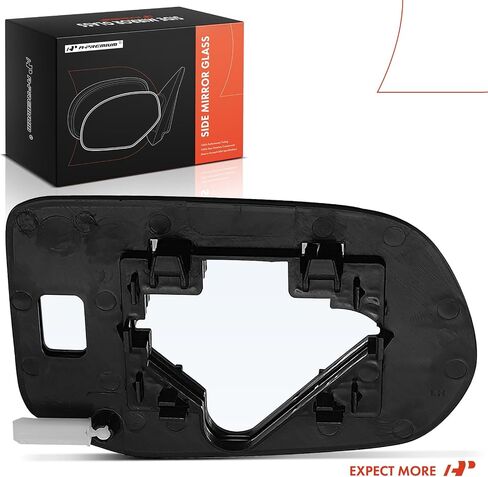 A-Premium Left Driver Side Non-Heated Mirror Glass with Backing Plate - Compatible with Honda Civic 2006 2007 2008 2009 2010 2011 - Exterior Side View Flat Mirror, Sedan, Replace # 76253SNAA01 in Saudi Arabia