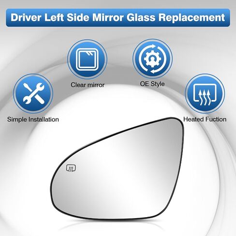 Glass Side Mirror Glass متوافق مع Toyota Camry 2012-2017 ، Avalon Hybrid 2013-2018 ، طاقة زجاجية مرآة على الجانب الأيسر ، تحل محل 87947-06410 in Saudi Arabia