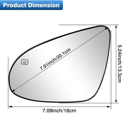 Glass Side Mirror Glass متوافق مع Toyota Camry 2012-2017 ، Avalon Hybrid 2013-2018 ، طاقة زجاجية مرآة على الجانب الأيسر ، تحل محل 87947-06410 in Saudi Arabia