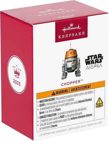Hallmark Themkake Christmas Ornament 2025 ، Star Wars: Ahsoka Chopper مع صوت ، هدايا لعشاق حرب النجوم in Kuwait