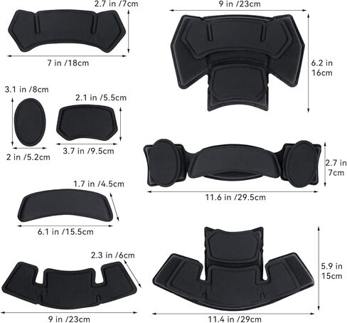 Tactical Helmet Pads, Universal Replacement Ex Helmet Internal Memory Foam Pad Universal Helmet Padding Inserts Protective Mat for ACH Mich Fma EXF Helmet Military Fast in Kuwait