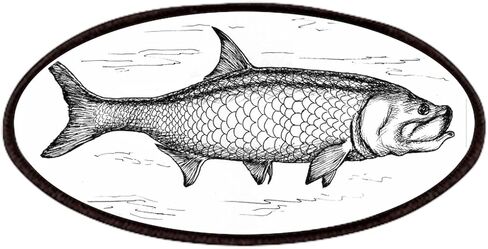 CafePress Tarpon Patches Patch, 4x2in Printed Novelty Applique Patch in Saudi Arabia