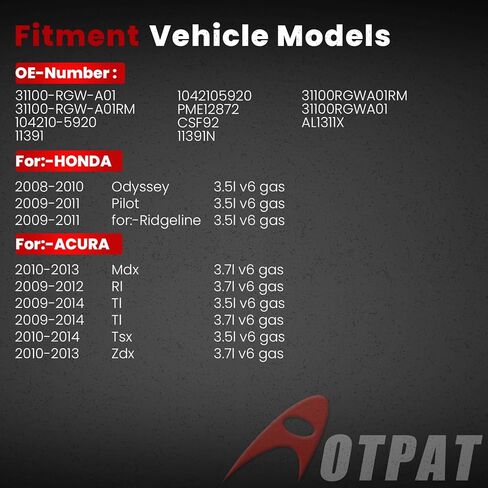 3.5L المولد لـ: -honda Pilot 2009 2010 2011 3.5L ، Odyssey 2008-2010 3.5L ، for: -ridgeline 2009-2011 3.5L ، for: -acura mdx tl tsx ZDX RL ، 12V 130AMP ، most motor oe# 31100-RGW-A01 in Saudi Arabia