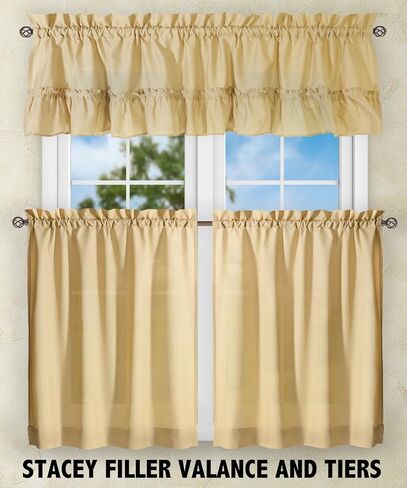 Ellis Curtain Stacey 60-by-38 Inch Ruffled Swag Curtain (Sage) in Saudi Arabia