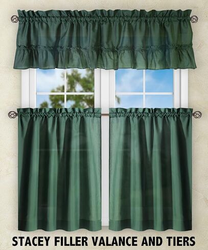 Ellis Curtain Stacey 60-by-38 Inch Ruffled Swag Curtain (Sage) in Saudi Arabia
