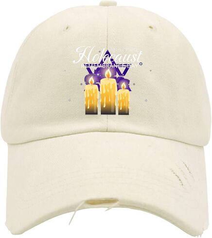 قبعة يوم ذكرى الهولوكوست الدولية للرجال غسلت قبعة البيسبول المنخفضة المنخفضة قبعات تمرين غسلها خفيفة الوزن in Kuwait
