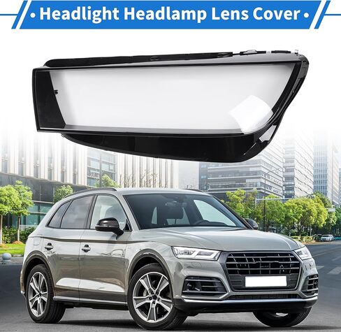 غطاء العدسة الأمامية تغطية المصابيح الأمامية العدسة العدسة العدسة Clear Cover لـ Audi Q5 2018-2020 Black ، Clear PC 1 PC Arbant Left Car in Saudi Arabia