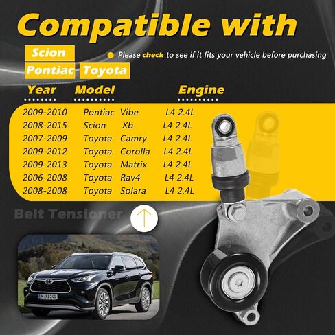 38216 AC Drive Belt Belt Association مع PONTER مع بونتياك 09-10-من أجل SCION 08-15 XB-ل Toyota 07-09 Camry / 09-12 Corolla / 09-13 Matrix / 06-08 Rav4 / 2008 Solara 166200W110 in Kuwait