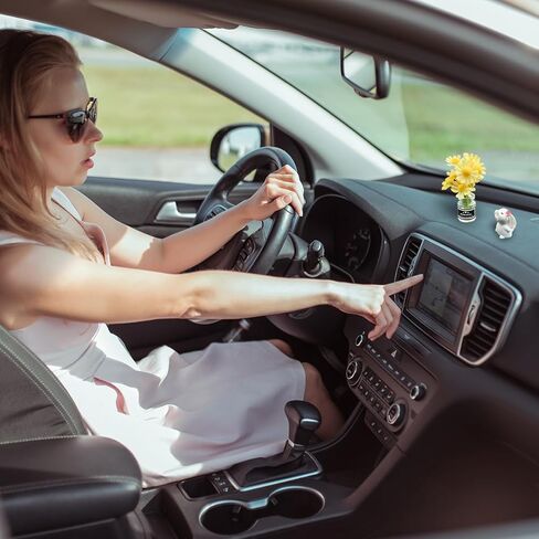 مجموعة من 2 Mini Bunny Daisy Car Rearview Mirror الحلي ، زخارف زهرة مضحكة زهرة مزهرية زخارف مركبة مركبة ، أرنب كاواي إكسسوارات اندفاعة داخلية ، ملائمة عالمية (أصفر) in Kuwait