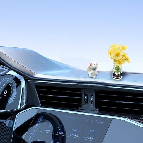 مجموعة من 2 Mini Bunny Daisy Car Rearview Mirror الحلي ، زخارف زهرة مضحكة زهرة مزهرية زخارف مركبة مركبة ، أرنب كاواي إكسسوارات اندفاعة داخلية ، ملائمة عالمية (أصفر) in Kuwait