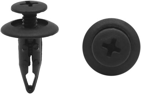 uxcell 100pcs Universal 6.3mm Hole Plastic Black Rivets Fastener Fender Bumper Push Pin Clips for Car Vehicle in Saudi Arabia