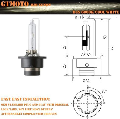 for 2014 2015 Mazda 3 6 CX5 CX9 HID Headlights D4S Xenon Bulbs, 9070-39-350 OEM 35W Projector Bi-xenon Lights Replacement, 6000K Bright White D4SC1, 2-Pack in Saudi Arabia