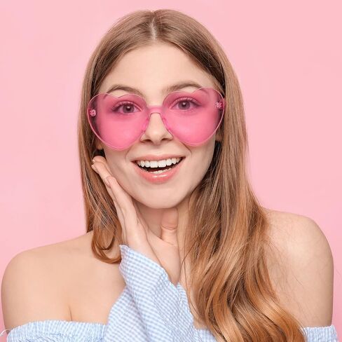 Pibupibu Wholesale 40 Pack Rimless Heart Shaped Sunglasses Bulk Adults Unisex, Fun Colorful Heart Glasses Party Favors in Saudi Arabia