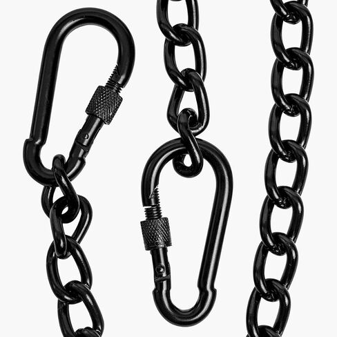26 inch Black Hammock Chain, Hanging Chair Chain/Punching Bag Chain with Two Carabiners in Kuwait