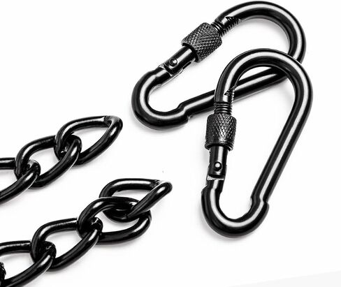 26 inch Black Hammock Chain, Hanging Chair Chain/Punching Bag Chain with Two Carabiners in Kuwait