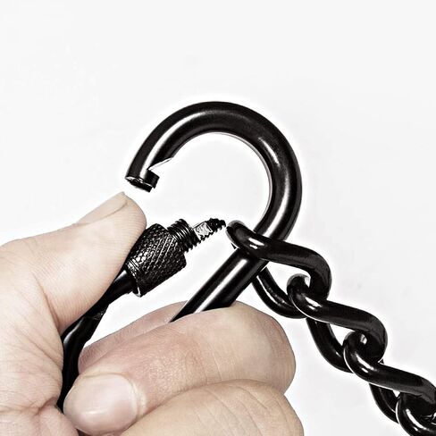 26 inch Black Hammock Chain, Hanging Chair Chain/Punching Bag Chain with Two Carabiners in Kuwait