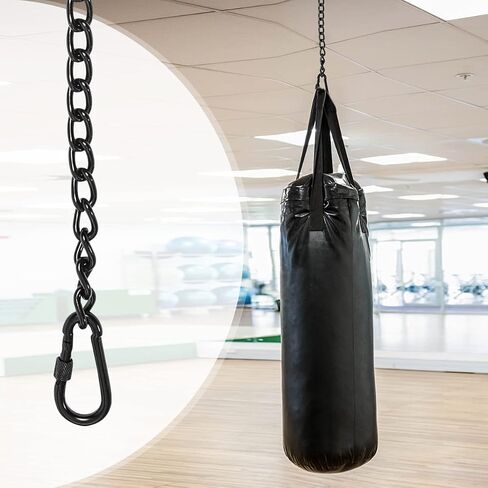 26 inch Black Hammock Chain, Hanging Chair Chain/Punching Bag Chain with Two Carabiners in Kuwait