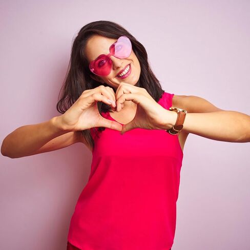 Pibupibu Wholesale 40 Pack Rimless Heart Shaped Sunglasses Bulk Adults Unisex, Fun Colorful Heart Glasses Party Favors in Saudi Arabia