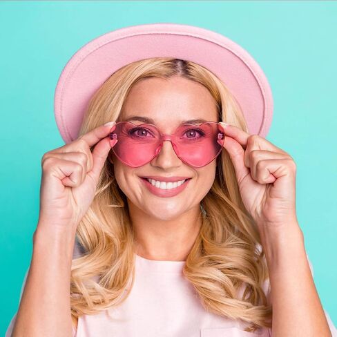 Pibupibu Wholesale 40 Pack Rimless Heart Shaped Sunglasses Bulk Adults Unisex, Fun Colorful Heart Glasses Party Favors in Saudi Arabia