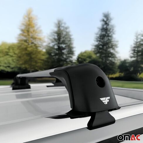 أشرطة أو OMAC Premium Roof Rack Cross متوافقة مع Toyota Rav4 2013-2018 رفوف سقف سيارة الألومنيوم ، حانات شحن على السطح لرفق أمتعة التزلج على الجليد زورق زورق على الجليد 220 رطل السعة in Kuwait