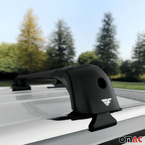 أشرطة أو OMAC Premium Roof Rack Cross متوافقة مع Toyota Rav4 2013-2018 رفوف سقف سيارة الألومنيوم ، حانات شحن على السطح لرفق أمتعة التزلج على الجليد زورق زورق على الجليد 220 رطل السعة in Saudi Arabia