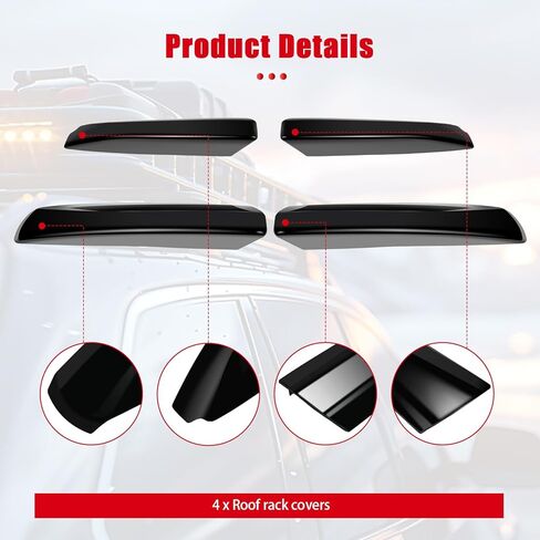 Roof Rack Covers Black for Toyota Highlander 2008-2013, 4 x Roof rack covers in Kuwait